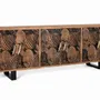 Buffets - Buffet bois d'acacia naturel et noir plus métal - GINER Y COLOMER