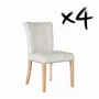 Chairs - Set of 4 beige fabric and wood chairs - GINER Y COLOMER