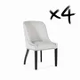 Chaises - Lot de 4 chaises en tissu gris - GINER Y COLOMER