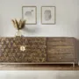Sideboards - Sophisticated mango wood and metal sideboard in walnut and gold - GINER Y COLOMER