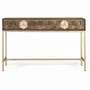Console table - Mango, walnut and gold console table, unique elegance - GINER Y COLOMER