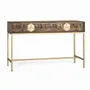Console table - Mango, walnut and gold console table, unique elegance - GINER Y COLOMER