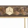 Console table - Mango, walnut and gold console table, unique elegance - GINER Y COLOMER