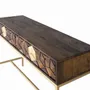 Console table - Mango, walnut and gold console table, unique elegance - GINER Y COLOMER
