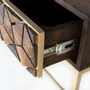 Console table - Mango, walnut and gold console table, unique elegance - GINER Y COLOMER
