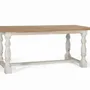 Tables Salle à Manger - Table à manger rectangulaire avec pieds tournés en blanc 200 cm - GINER Y COLOMER