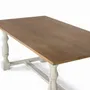 Tables Salle à Manger - Table à manger rectangulaire avec pieds tournés en blanc 200 cm - GINER Y COLOMER