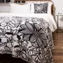 Throw blankets - 160x180cm Reversible Wool Blanket, 'Floral Figment' - SHAKU