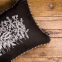 Fabric cushions - 'Meadow' Hand Embroidered Italian Cushion, 50 x 35 cm - SHAKU