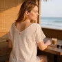 Prêt-à-porter - tee-shirt en lin recto verso - JEANNE A DIT