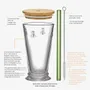 Glass - BUBBLE TEA BEE box with lid and green straw - LA ROCHÈRE
