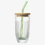Glass - OUESSANT smoothie glass box with green glass straw and brush - LA ROCHÈRE