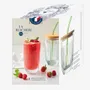 Glass - OUESSANT smoothie glass box with green glass straw and brush - LA ROCHÈRE