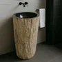 Washbasins - Freestanding Petrified Wood Wash Basins - XYLEIA PETRIFIED WOOD