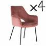 Chaises - Lot de 4 chaises en velours marron et métal - GINER Y COLOMER