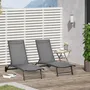 Deck chairs - Set of 2 reclining sun loungers in aluminum and textilene - AOSOM BUSINESS