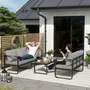 Lawn sofas - 5-seater 3-piece adjustable garden furniture set with seat cushions and backrest in grey and black - AOSOM BUSINESS