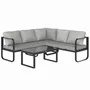 Lawn sofas - 5-seater 3-piece adjustable garden furniture set with seat cushions and backrest in grey and black - AOSOM BUSINESS