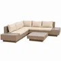 Lawn sofas - 5-seater corner garden furniture set in bohemian chic beige style - AOSOM BUSINESS