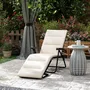Deck chairs - Folding sun lounger with reclining mattress, armrests, steel, polyester - AOSOM BUSINESS