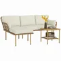 Lawn sofas - 4-seater corner garden furniture set in exotic style, woven resin - AOSOM BUSINESS