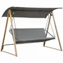 Lawn armchairs - Contemporary design 3-seater garden swing with grey wood look - AOSOM BUSINESS