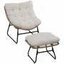 Lawn armchairs - Garden armchair with footrest 2 cushions included - AOSOM BUSINESS