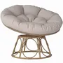 Lawn armchairs - Swivel papasan chair with cushion dia. 100 cm light grey - AOSOM BUSINESS