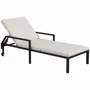 Transats - Bain de soleil inclinable matelas accoudoirs roulettes résine noir - AOSOM BUSINESS