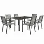 Lawn sofas - 6-seater 7-piece garden furniture set - stackable chairs - mottled black - AOSOM BUSINESS