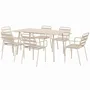Lawn sofas - 6-seater 7-piece garden furniture set - dining table, 6 stackable chairs - steel - AOSOM BUSINESS