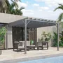Pergolas - Pergola lames orientables 2,9L x 2,95l x 2,13H m alu. acier époxy polyester gris - AOSOM BUSINESS