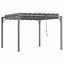 Pergolas - Pergola lames orientables 2,9L x 2,95l x 2,13H m alu. acier époxy polyester gris - AOSOM BUSINESS