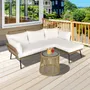 Lawn sofas - 4-person colonial-style corner garden furniture set in woven resin - AOSOM BUSINESS