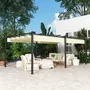 Pergolas - Large retractable pergola in high-density polyester and aluminum - AOSOM BUSINESS
