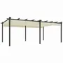 Pergolas - Large retractable pergola in high-density polyester and aluminum - AOSOM BUSINESS