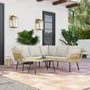 Lawn sofas - 5-seater corner garden furniture set in bohemian chic style, woven resin - AOSOM BUSINESS