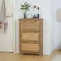 Chests of drawers - Shoe cabinet with 3 drop-down doors in rattan cane effect - AOSOM BUSINESS