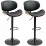 Tabourets - Lot de 2 tabourets de bar design contemporain bois PU - AOSOM BUSINESS