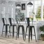 Tabourets - Lot de 4 tabourets de bar industriel - AOSOM BUSINESS