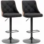 Stools - Set of 2 vintage design Chesterfield bar stools in black wood - AOSOM BUSINESS