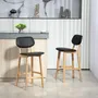 Stools - Set of 2 neo-retro style bar stools in black synthetic wood - AOSOM BUSINESS