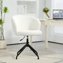 Office seating - Black steel designer office chair with curly wool effect - AOSOM BUSINESS