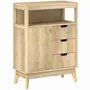 Buffets - Buffet design effet bois naturel clair porte étagère 3 tiroirs niche plateau - AOSOM BUSINESS