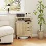 Buffets - Buffet design effet bois naturel clair porte étagère 3 tiroirs niche plateau - AOSOM BUSINESS