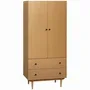 Armoires - Armoire design scandinave 2 portes penderie 2 tiroirs aspect bois clair - AOSOM BUSINESS