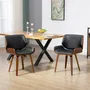 Chaises - Lot de 2 chaises design vintage bois aspect noyer PU tissu - AOSOM BUSINESS