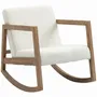 Armchairs - Rocking lounge chair in rubberwood with sheepskin effect - AOSOM BUSINESS