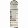 Miroirs - Miroir atelier triptyque métal 60x180 cm style verrière noir - AOSOM BUSINESS