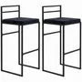 Stools - Set of 2 designer bar stools - steel, black velvet - AOSOM BUSINESS